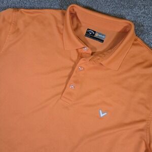 Callaway Opti-Dri Polo Mens Large Orange Golf Performance Stretch
